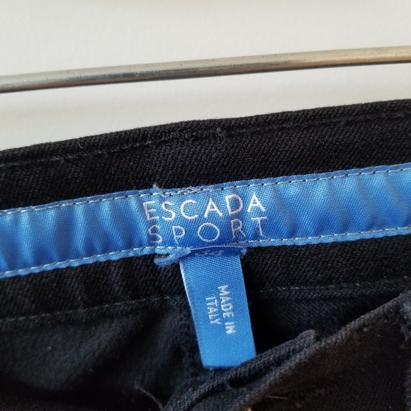 🌸 Escada Sport Linda Black Stretch Straight Leg High Rise Jeans Pants Size 2 - Picture 5 of 8